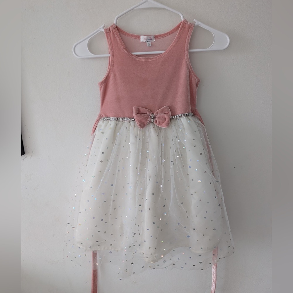Biscotti Pink and White Formal Kids Dress